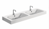 Kerasan 353659 CENTO umywalka 140X45 dwukomorowa S/A GRIGIO MAT